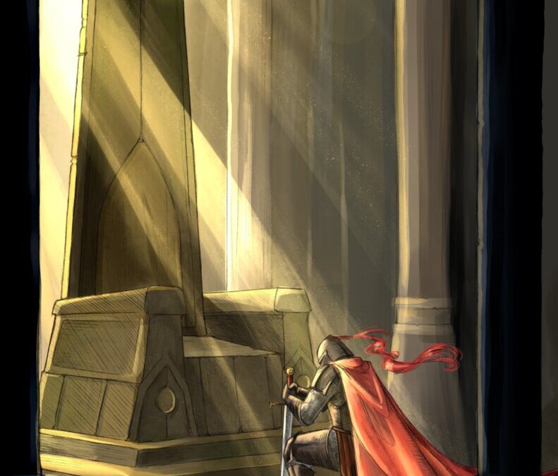 A knight before the throne
